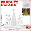 Pinkunn Reindeer Christmas Tree Table Decoration, Lighted Musical Christmas Reindeer Tree Figurines, Holiday Centerpiece with LED Lights and Music, Battery Operated Xmas Gifts Tabletop Ornaments