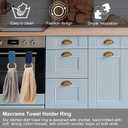 Tioncy 4 Pcs Kitchen Dish Towel Holder Gifts for Mother Boho Handmade Crochet Hanging Towels Loop Ring Knit Towel Hanger for Cabinet House Oven Stove Door, 4 Colors(Blue)