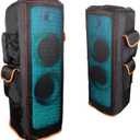 Compatible with JBL PartyBox 1000 Speaker Protective Cover, Double-Layer Shield, Scratch-Resistant, Dustproof Shell, Custom Fit Speaker Jacket, Breathable Mesh Sleeve with 4 Storage Pockets