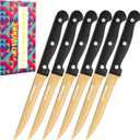 KITWARE Gold Steak Knives Set of 6 pcs with Gift Box, 4.5 inch Stainless Steel Steak sets, Serrated Edge Metal Knife Sets for Dinner Table, Knife for Barbeque, Picnic, Camping, Hiking
