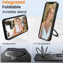 Compatible with iPhone 12 pro max Case with Magnetic Ring Stand, Military Drop Protection, Anti-Scratch/Anti-Fingerprint Translucent Matte Phone Case for iPhone 12 pro max (Black)