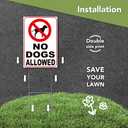 3 PC No Dogs Allowed Signs for Yard, 8x12 Double Sided Coroplast Keep Off Grass Sign, Curb Your Dog