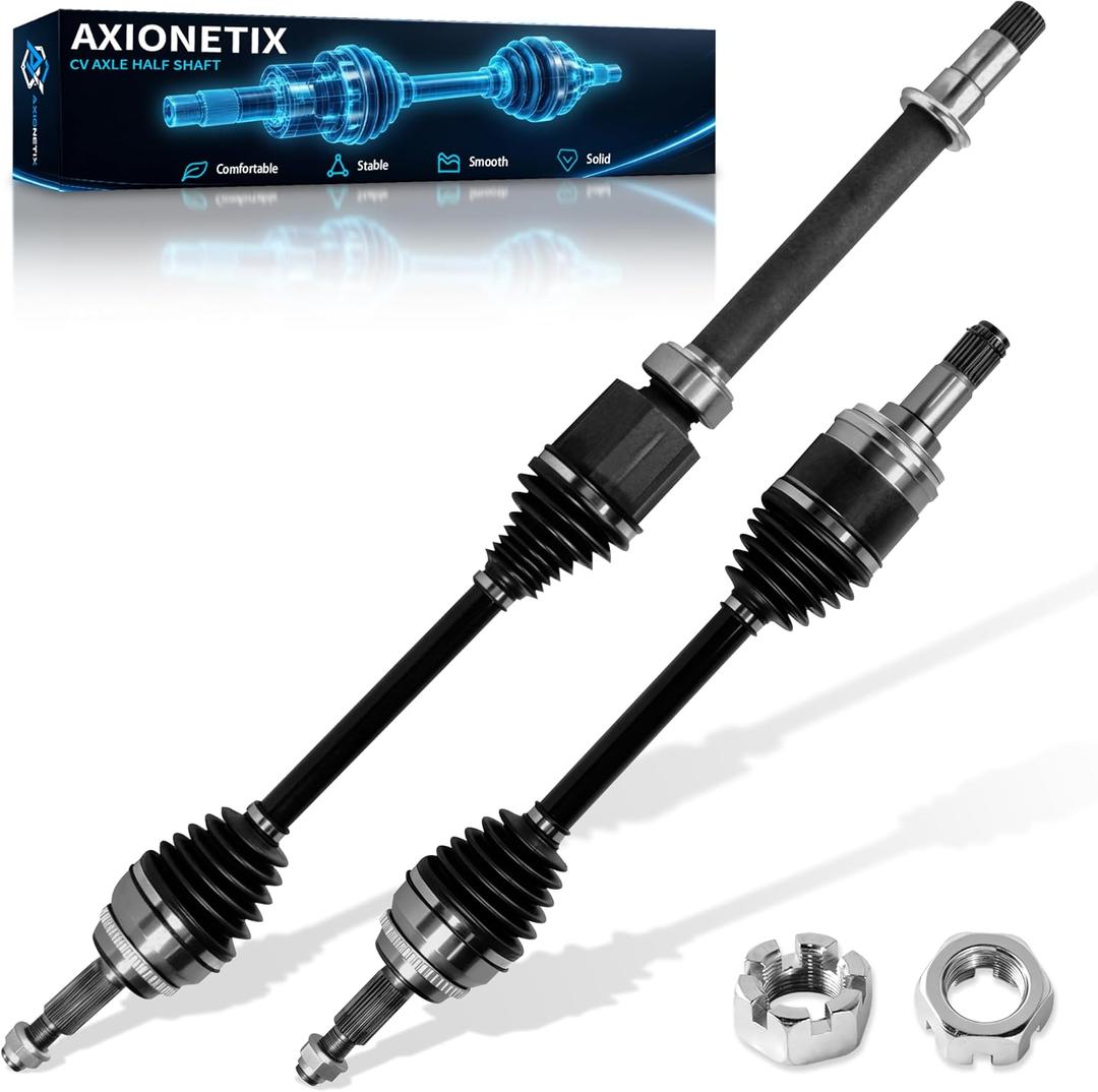 Set of 2 Front CV Axle Shafts for Lexus RX350 2010-2014, Toyota Highlander 2014-2016 and Venza 2009-2015 3.5L AWD, ABS Rings and Axle Nuts Included, Replaces 66-5307-5308