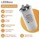 55 + 5 uF 55 + 5 MFD ±5% 370 VAC Dual Run Round Start Capacitor for AC Unit Fan Motor Start, Heat Pump, Condenser Straight Cool. Compatible with GE # C3555R / 97F9815