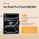 SPARIN 2 Pack Paper Glass Screen Protector for iPad Pro 11 Inch [6/5th Generation M5/M4] 2025/2024, Tempered Glass with Easy Alignment Tool, Matte Anti-Glare, Write Like on Paper, Apple Pencil Support
