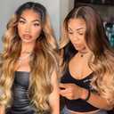 30 32 34 Inch T1B/4/27 Bundle Honey Blonde Body Wave Human Hair Bundles Peruvian Virgin Hair Three Tone Black and Honey Blonde Bundles Human Hair Ombre Body Wave Bundle