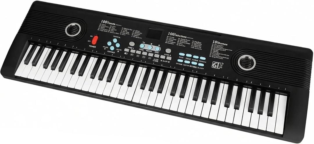 61 key keyboard Piano, Portable Electronic Digital Piano, Built In Dual Speakers, External Microphone, Power Plug, Rich Teaching Content, Multi-Functional Electronic Piano Suitable For Beginners