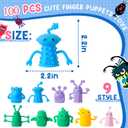 Junkin 40pcs Cute Monster Finger Puppet Toys Set - Soft Stretchy Fidget Toys, Rubber Mini Finger Dolls for Role Playing Birthday Kids Party Favors, 9 Random Styles (Cute)