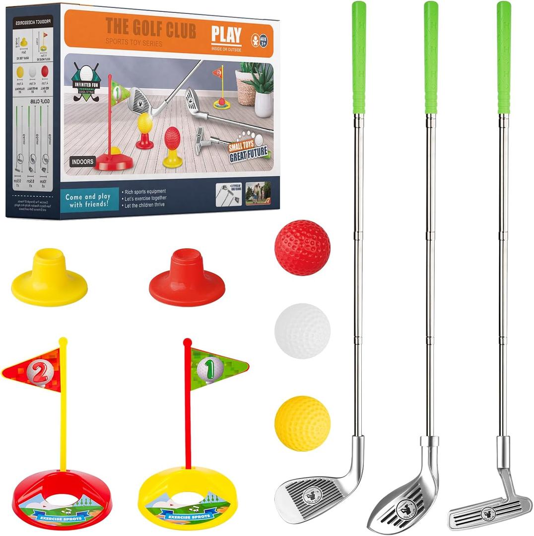 Liberry Kids Golf Clubs for 3 4 5 6 Years Old, Retractable Toddler Golf Set with Storage Bag, Outdoor Indoor Sports Toy for Boys Girls Birthday Gifts