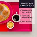 Melamine Serving Tray with Handles, Chip and Break Resistant, Durable and Kid-Friendly Food Tray for Indoor and Outdoor, Dishwasher Safe (Fuchsia/Red)