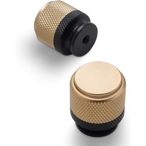10 Pack Kitchen Cabinet Knobs Matte Black and Champagne Bronze Cabinet Knobs Black Knurled Drawer Knobs Kitchen Hardware Kitchen Handles for Cabinets Cupboard Knobs Drawer Knobs (Single Hole Knob)