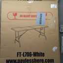 Folding Tables, 6 Foot Folding Table with Handle and Steel Legs, Indoor Outdoor Fold-in-Half Portable Table for Camping, Dining, Party, Picnic, Plastic Table White Folding Table Banquet Tables