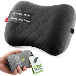 Hikenture Camping Pillow with Removable Cover - Ultralight Inflatable Pillow for Neck Lumbar Support - Upgrade Backpacking Pillow - Washable Travel Air Pillows for Camping, Hiking, Backpacking
