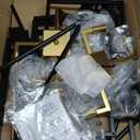 HHR 32" H Black and Gold Foyer Chandeliers for High Ceilings, Lantern Tiered Pendant Light Fixtures 8-Light, Hanging Light Fixtures for Dining Room, Kitchen Island Living Room Entryway