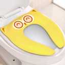 Gimars Upgrade Folding 6 Large Non Slip Silicone Pads Travel Portable Reusable Toilet Potty Training Seat Covers Liners with Carry Bag for Babies, Toddlers and Kids, Yellow