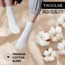 Ankle Socks for Men & Women 78% Organic Cotton, Moisture Wicking, Arch Support,Cushioned Athletic Comfort (6 Pairs) (White, M)