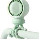 JISULIFE Stroller Fan Baby Large, Safe Bladeless for Crib, Desk, 4000mAh Battery Rechargeable Portable Cooling Fan with Air Turbo Tech, Night Light, Food-Grade Gift for Mom/Dad/Friend - Green