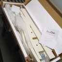 ChooChoo Narrow Farmhouse Console Table, Chic Accent Sofa Table, Entryway Table, Soft White (11.8"D x 39.3"W x 31.4"H)