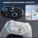 GameSir Super Nova Wireless Gaming Controller for PC/Switch/iOS/Android, Hall Effect Stick & Trigger, RGB Lighting, Swappable ABXY, Detachable Faceplate, 1000mAh with Charging Dock - Black&White