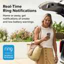Kidde Smart Smoke Detector, Ring App Enabled for Real-Time Notifications, Hardwired Alarm, AA Backup Battery
