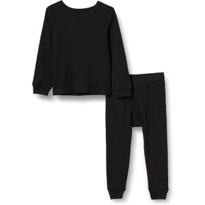 Amazon Essentials Boys and Toddlers' Thermal Long Underwear Set (X-Small, Black)