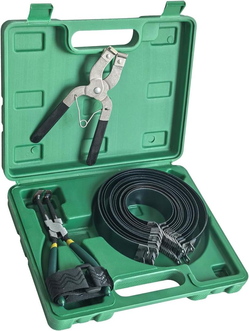 Auto Engine Piston Ring Compressor Tool Set with Piston Installer Pliers and 14 Piston Rings(62-145mm) for Car Truck Auto Engine