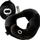 BCOZZY Neck Brace Pillow - Patented Relief for Neck Pain and Supportive Sleep-Soft, Washable, and Adjustable for Comfortable Resting. Black (Large, Flat Back Black)