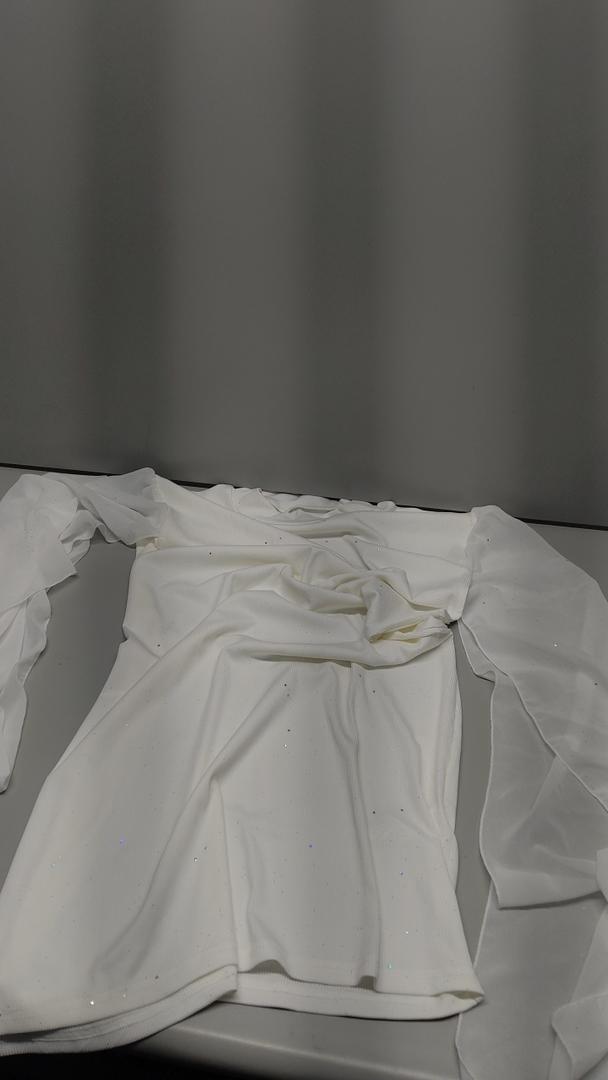 Avidlove Women Mesh Tops Rhinestone Tops Long Bell Sleeve Blouses Glitter Shirts Sexy Clubwear Outfits XL