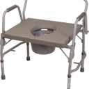 DMI Bedside Commode, Portable Toilet, Commode Chair, Raised Toilet Seat with Handles, Holds up to 500 Pounds with Included 7 qt Commode Bucket, Adjustable from 19-23 Inches, Extra Wide Commode
