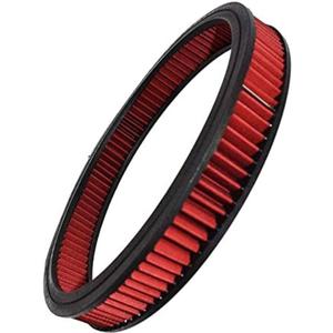 A-Team Performance High Flow Washable & Reusable Round Cotton Air Filter Element - 14x2 Inch Red - Engine Air Filter Compatible w/Buick/Chevrolet/GMC/Ford/Oldsmobile & Pontiac