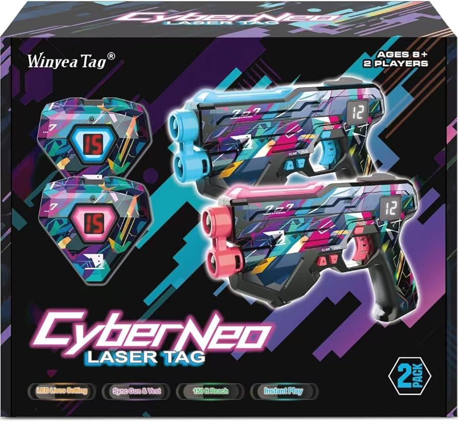 Laser Tag Guns with Vests Set of 2, Lazer Tag Game for Kids, Teens & Adults, Fun Outdoor Teenage Game & Activities, Cool Toy Gift for Teenage Ages 8 9 10 11 12+Year Old Boy & Girls