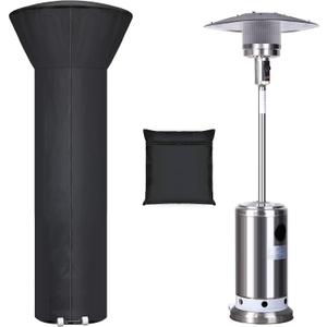 Patio Heater Covers with Zipper and Storage Bag, Waterproof, Dustproof, Wind-Resistant, Sunlight-Resistant, Snow-Resistant, Black, 89 " Height x 33" Dome x 19" Base