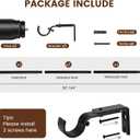 1 Diameter Curtain Rods Itself is 30 to144 inch 1 Pack Fit 30-142 inch, 66 to 120 inch Window with Heavy Duty Adjustable Rod Matte Black Splicing Metal Extra Long Curtain Rod for Windows