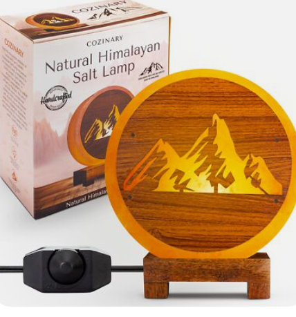 Pink Himalayan Salt Lamp with Dimmer &#8211; Handcrafted Miniature Mountain Desi