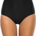 Bonneuitbebe Women Swim Bottoms High Waisted Bikini Bottom Full Coverage Swimsuit Bottoms Bathing Suit Bottom (Small)