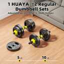 Adjustable Dumbbell Set, 10-90lbs Free Weights with Connector 4 in 1 Dumbbells, Barbell, Kettlebell & Push Up Stand, Adjustable Weights Set for Home Gym Fitness Equipment for Men & Women