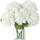 Coferset 3pcs White Lifelike Hydrangea Artificial Flowers 22inch Real Touch Faux Hydrangea Flower Stem for Home Party Wedding Floral Filler Arrangements Ceterpieces Bouquets