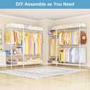 Ulif F7 Plus Garment Rack, Heavy Duty Clothes Rack, Clothing Racks for Hanging Clothes, 6-Tiers Freestanding Portable Closet Storage Rack 68'' W 14.6'' D 76.6'' H, Max Load 850 Lbs, White