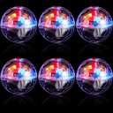 Sratte 6 Pcs Ghost Hunting Cat Ball Activated Cat Toy Motion LED Light Pet Balls Motion Dog Interactive Pet Toys Glowing Mini Running Exercise Supplies for Animals Activity (Clear)