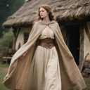 Renaissance Cloak with Hood Medieval Cape for Women Men Halloween