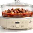 5 Quart Glass Pot Multi-Cooker, with 8-in-1 Casserole Programmable Round Slow Cooker, Dutch Oven, Pasta, Nonstick Oven Safe Pot to 450°F, Oatmeal