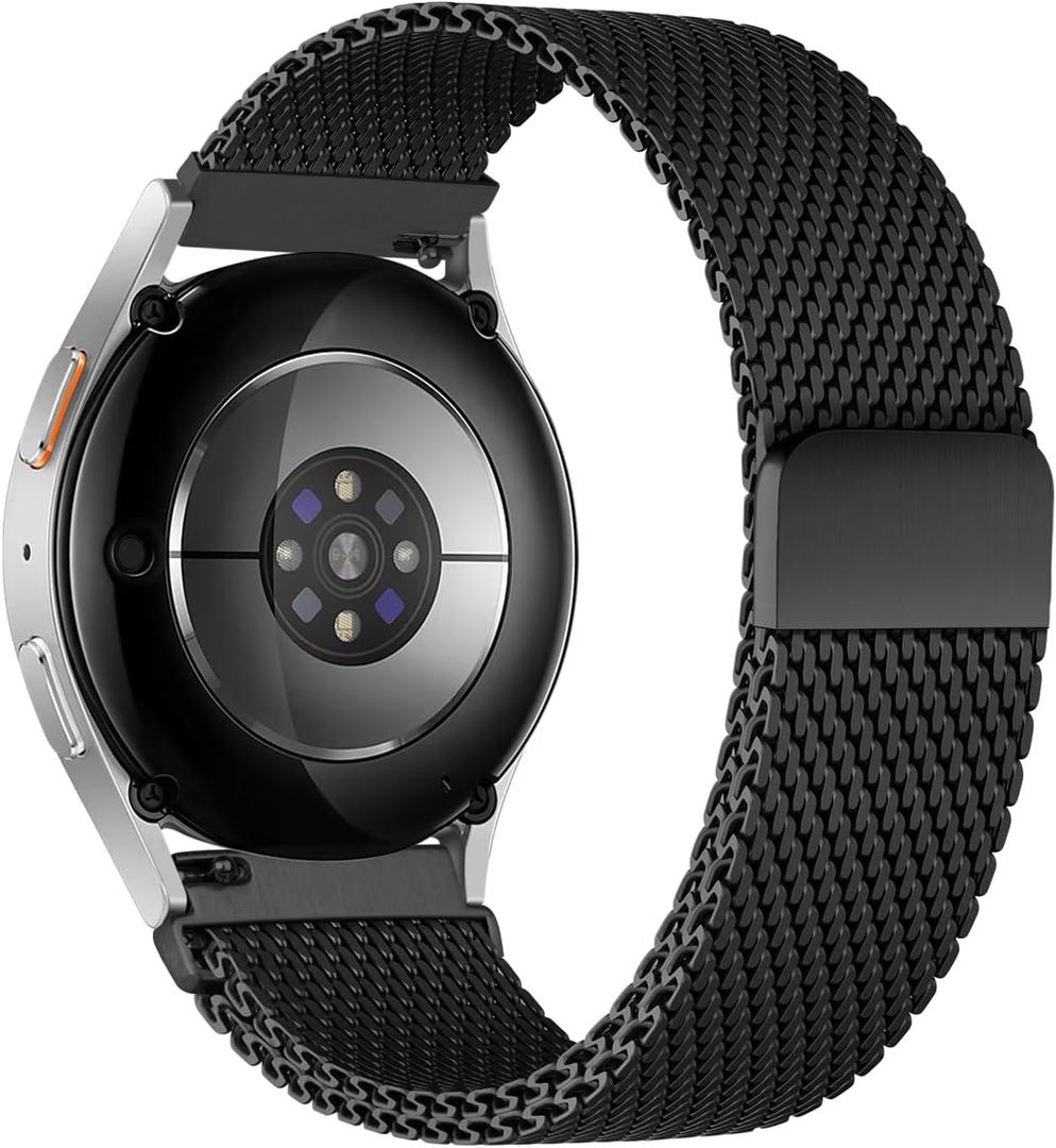 Milanese Loop Metal Strap for Garmin Venu 3 4 2/Forerunner 965 955 265 255 Watch Band,22mm Quick Release Magnetic Mesh Band for Samsung Galaxy Watch 3 45mm/Watch 46mm/Gear S3 Frontier/Classic (Black)