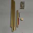 Warm Gold Curtain Rods for Windows 72 to 144 Inches Adjustable Length Heavy Duty 1" Diameter Brass Window Curtain Rod with Solid Metal Finials for Outdoor Farmhouse Bedroom Kitchen Living Room