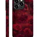 for iPhone 16 Pro Case,Femme Fatale Rose Pattern for Girl Women Boy Hard Hybrid Shell Shockproof Silicone Full Body Protective Case for iPhone 16 Pro