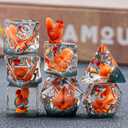 DND Resin Chick Dice Set, D&D Polyhedral Dice for Dungeons and Dragons RPG, MTG Role Playing Games D and D Dice 7pc D20 D12 D10 D8 D6 D4 for Ages 15 and Up