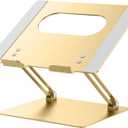 BESIGN LS10 Aluminum Laptop Stand, Ergonomic Adjustable Notebook Stand, Computer Holder Compatible with Air, Pro, Dell, HP, Lenovo More 10-14" Laptops, Gold