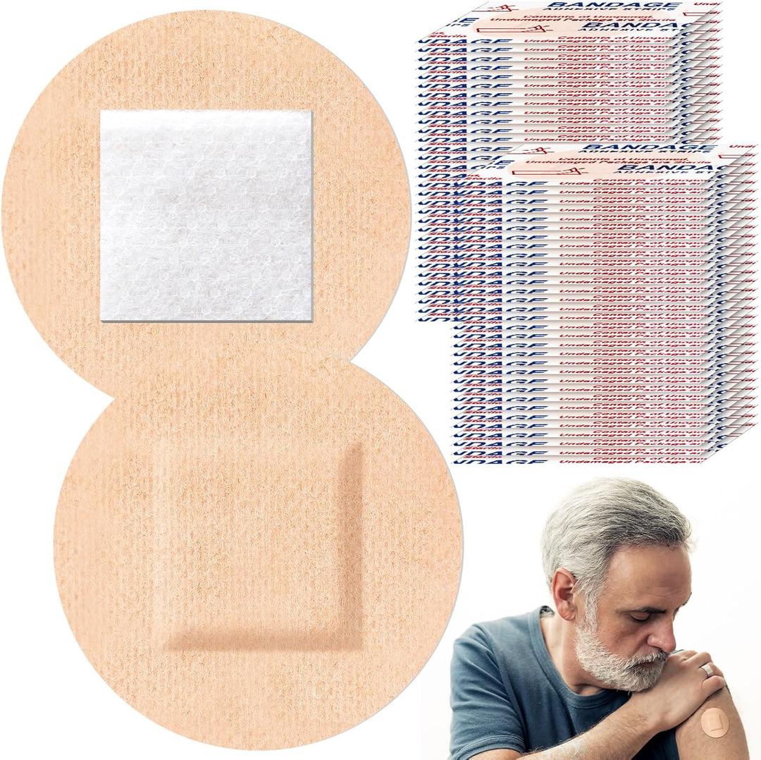 Geiserailie 200pcs 7/8 Inch Round Bandages for Face Sensitive Skin Silicone Small Bandages Sterile Hypoaller Lenic Latex Free Nonstick for Sensitive Fragile Skin Delicate Wounds