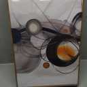 OIQArtOIQ 3 Piece Large Abstract Canvas Wall Art For Living Room Grey and Gold Framed Wall Art Fluid Lines Minimalist Modern Aesthetic Art Prints Artwork For Bedroom Office Dining Room 24x36 in (Black Circle)