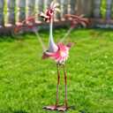 Natelf Flamingo Metal Yard Art Garden Sculpture Flamingo Outdoor Decorations Large Garden Statues for Yard Patio, Porch, Home for Women, Mom, Grandma, 6.69 X 11.22 X 25.59 Inches