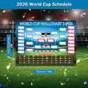 2 x 2026 World Cup Bracket Poster Black 27.6x23.6 Inches Wall Soccer Game Tracker Map for Watch Party Bar Home Decor